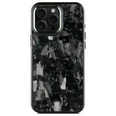 A-One Brand - iPhone 16 Pro Mobilskal Aramid Fiber med metallbåge - Grön