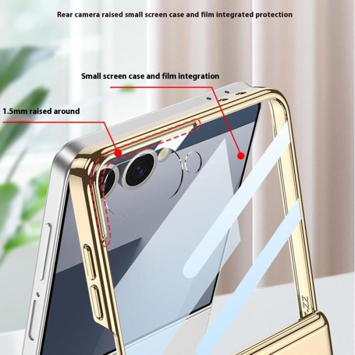 GKK - GKK Samsung Galaxy Z Flip7 5G Fodral PU PC - Gul
