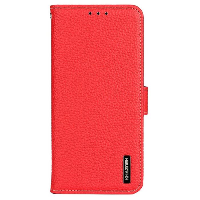 KHAZNEH - KHAZNEH för Xiaomi 17 Pro Max Plånboksfodral Äkta Läder - Röd