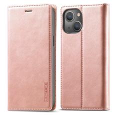 LC.imeeke - LC.IMEEKE iPhone 15 Plus Pl&aring;nboksfodral Konstl&auml;der- Ros&eacute;guld