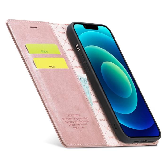 LC.imeeke - LC.IMEEKE iPhone 15 Plus Plånboksfodral Konstläder- Roséguld