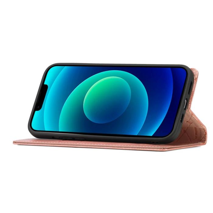 LC.imeeke - LC.IMEEKE iPhone 15 Plus Plånboksfodral Konstläder- Roséguld