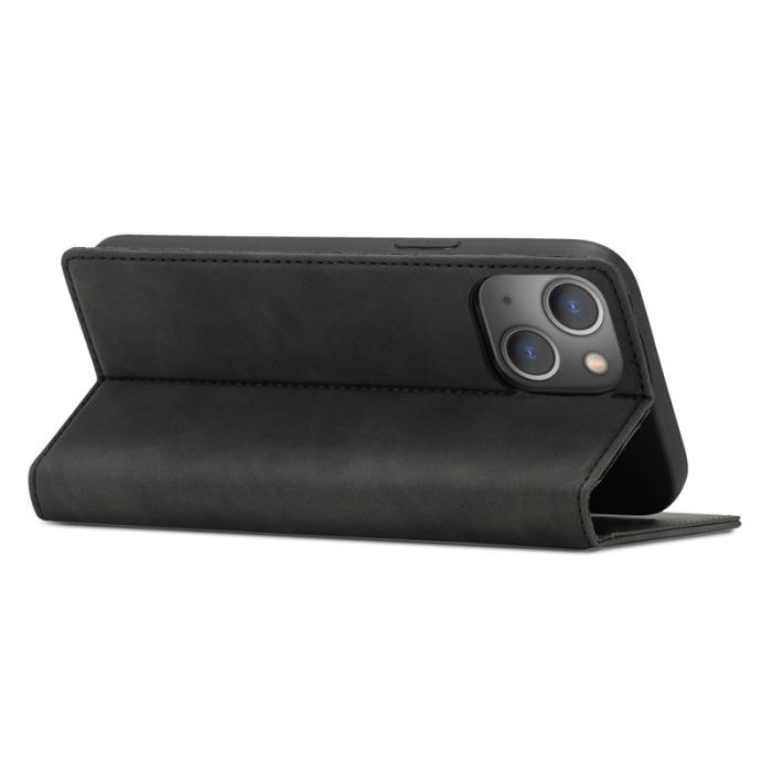 LC.imeeke - LC.IMEEKE iPhone 15 Plus Plånboksfodral Konstläder- Svart