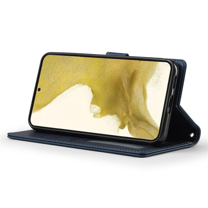 LC.imeeke - LC.IMEEKE L2 Series för Samsung Galaxy S25 Plånboksfodral Konstläder - Blå