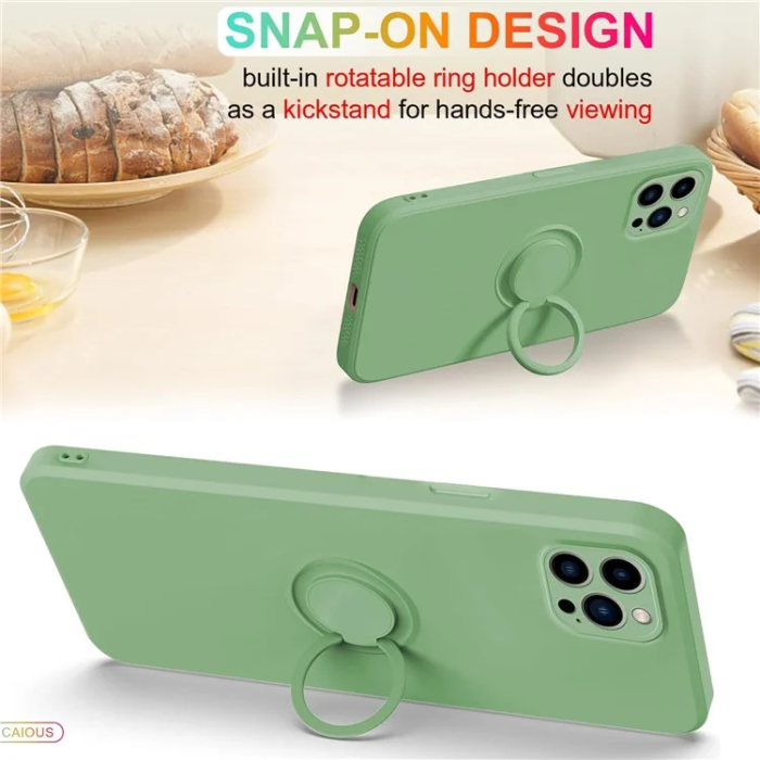 OEM - iPhone 16 Plus Mobilskal Silikon Ring - Grön