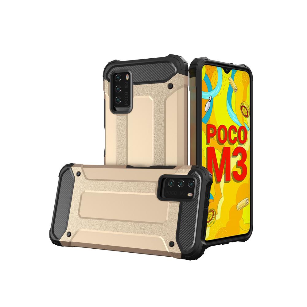 Redmi Note 10 5G / Poco M3 Pro Skal Hybrid Armor Tough Rugged - Gyllene | 2353 | AlltMobil