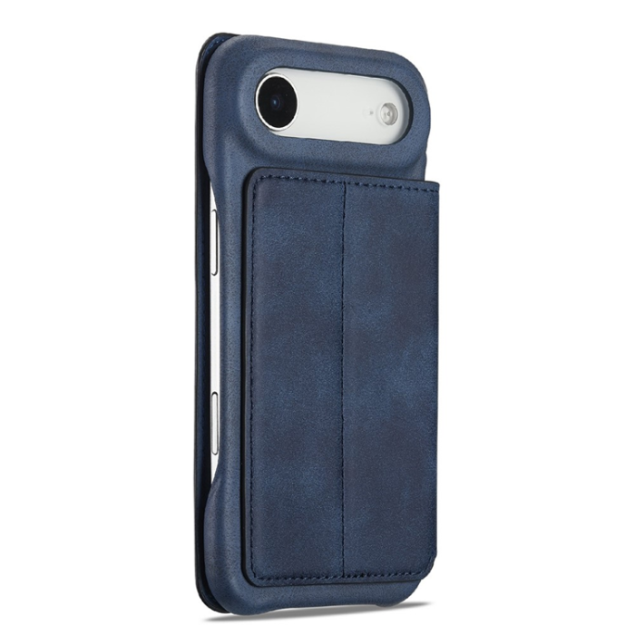LC.imeeke - LC.IMEEKE iPhone Air Mobilfodral Korthållare Läder Stativ - Blå