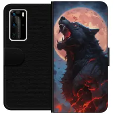 Gustaf - Pl&aring;nboksfodral till Huawei P40 Pro med Ylande varg