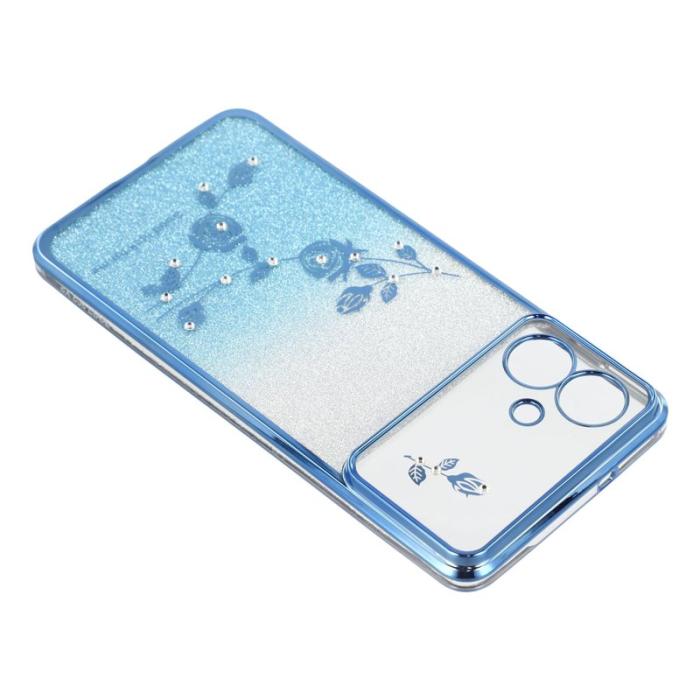 KADEM - KADEM Samsung Galaxy S26 Edge Skal Blommönster TPU Gradient - Blå