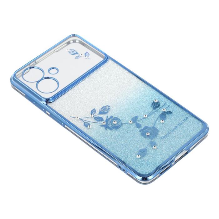 KADEM - KADEM Samsung Galaxy S26 Edge Skal Blommönster TPU Gradient - Blå