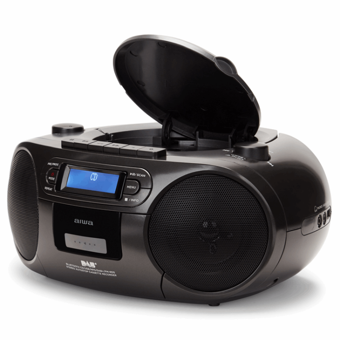 AIWA - AIWA Radio med CD-Spelare, Kassettband och Bluetooth - Svart