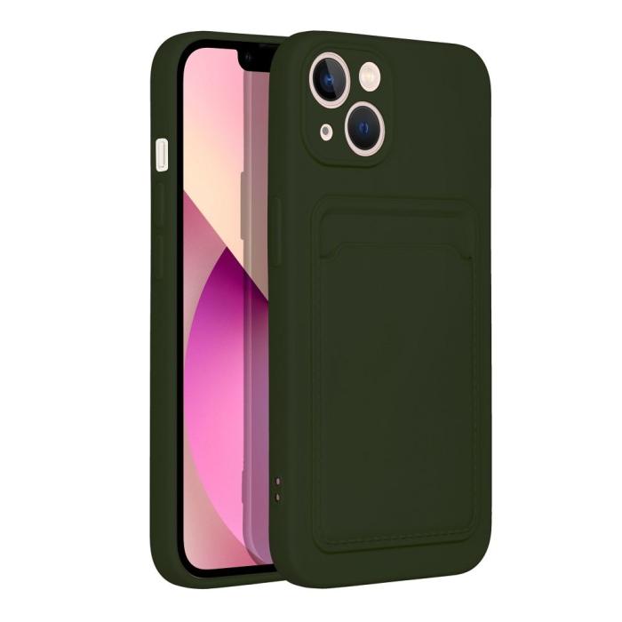 OEM - Forcell iPhone 14 Plus Skal Korthållare Mjukplast Grön