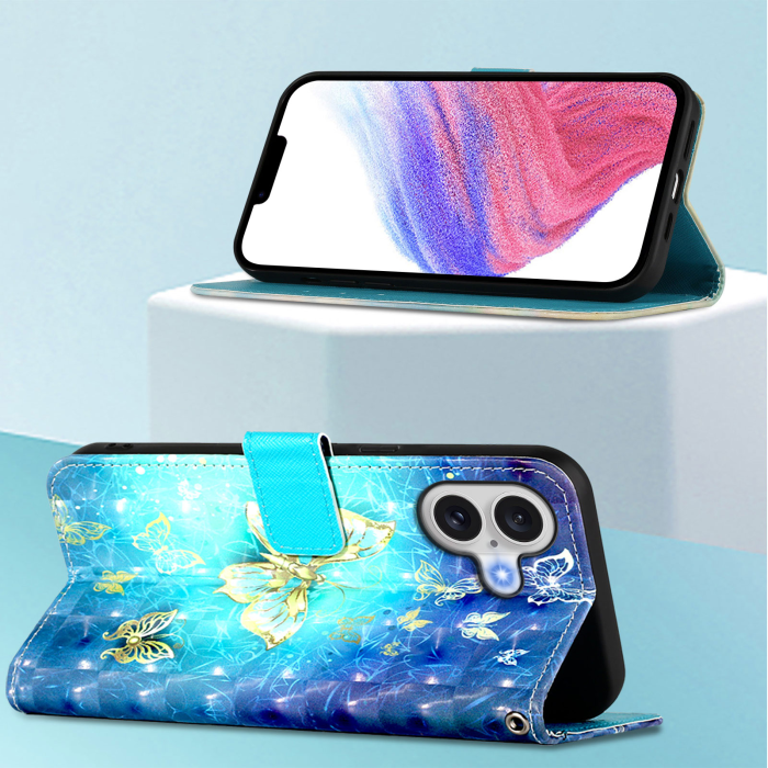 A-One Brand - iPhone 17 Plånboksfodral Printing Pattern Med Strap
