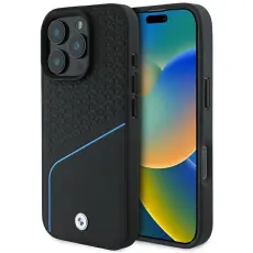 BMW - BMW iPhone 16 Pro Max Mobilskal MagSafe Textured Line - Svart