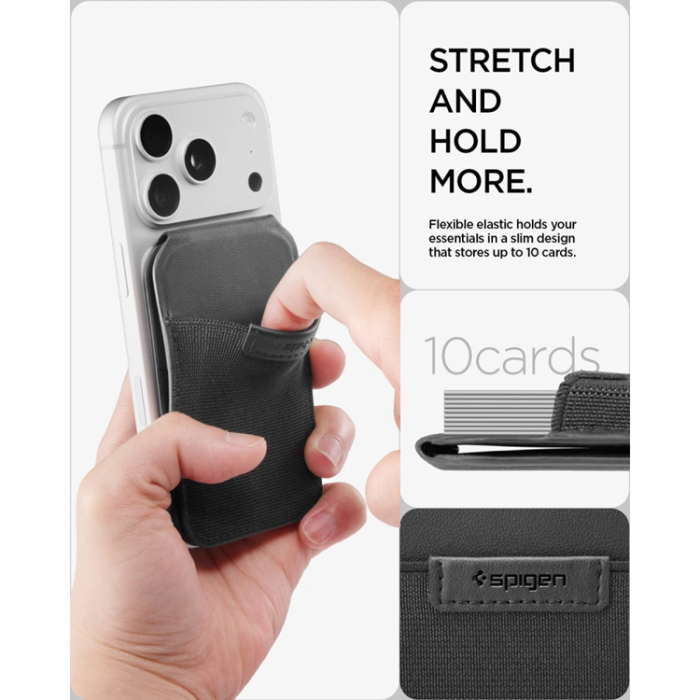 Spigen - Spigen MagSafe Korthållare S314-4 Slim Fold med Tripod - Svart
