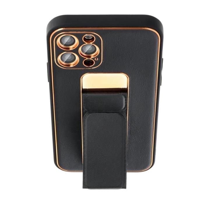 OEM - Galaxy A25 5G Mobilskal Kickstand Läder - Svart