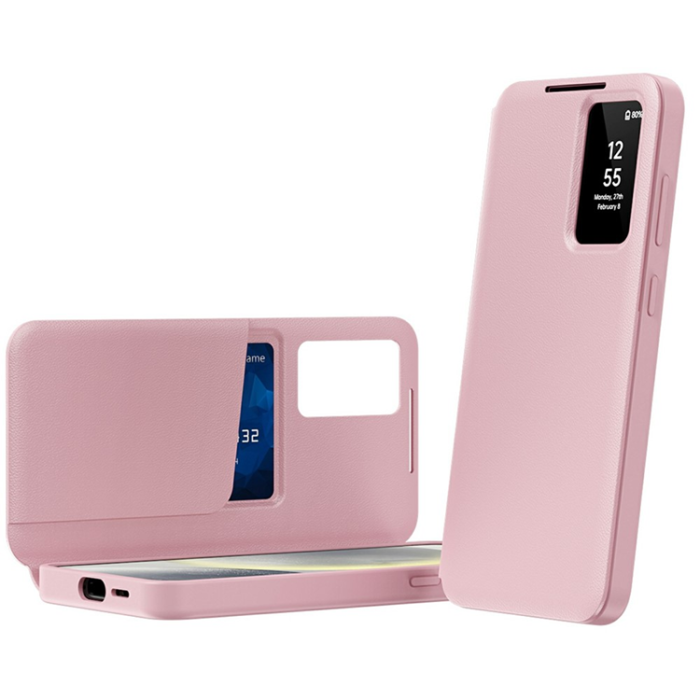 A-One Brand - Galaxy A56 5G Plånboksfodral View Window Läder - Rosa