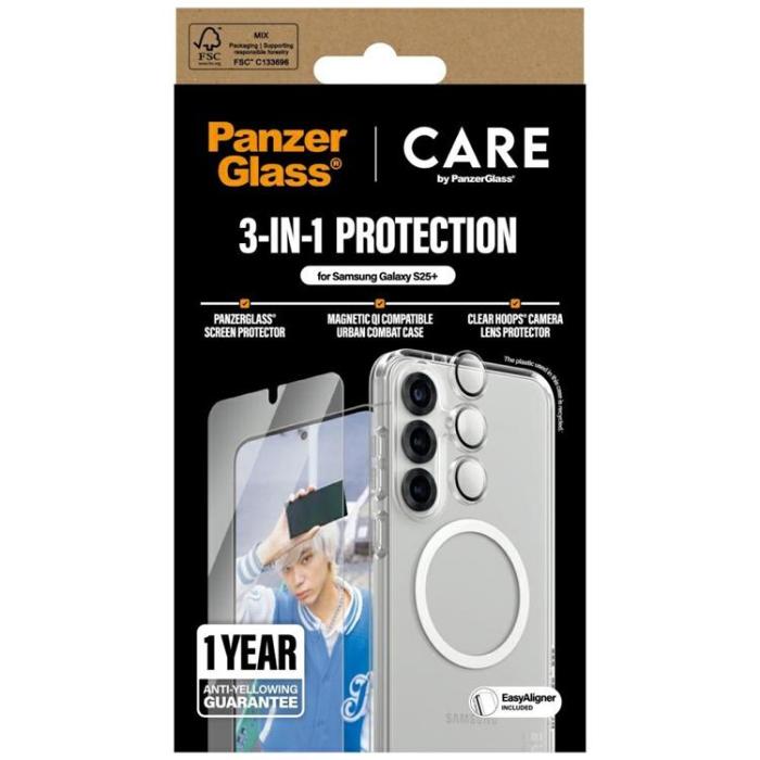 PanzerGlass - [3in1] CARE by PanzerGlass Galaxy S25 Plus Skal, Härdat Glas, Kameralinsskydd