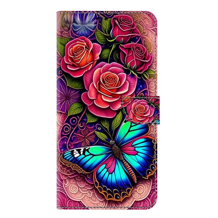 OEM - Samsung Galaxy S26 Plånboksfodral Konstläder Med Ställ - Färgglad Fjäril