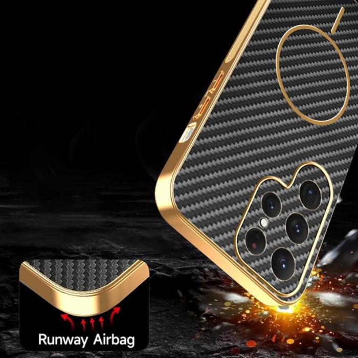 OEM - Samsung Galaxy S26 Ultra Skal Kolfiber Texturerad TPU - Svart