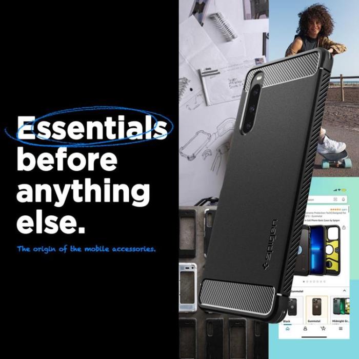 UTGATT - Spigen Sony Xperia 10 V Mobilskal Rugged Armor - Matte Svart