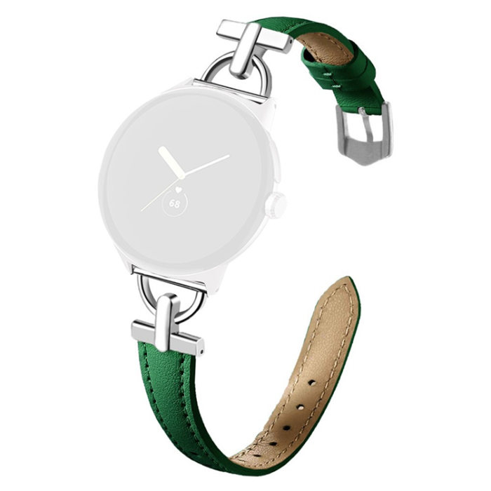 A-One Brand - Google Pixel Watch 3 45mm Armband Äkta Cow Läder - Grön