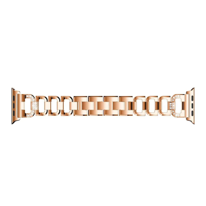 A-One Brand - Apple Watch 2/3/4/5/6/7/SE (42/44/45mm) Armband Rhinestone - Rosa Guld