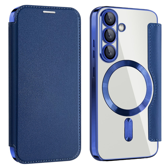 A-One Brand - Galaxy S25 Plus Plånboksfodral MagSafe RFID Blocking - Safir