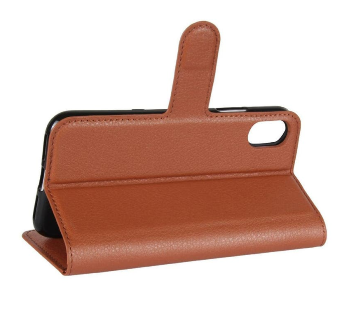 OEM - Litchi Plånboksfodral till Apple iPhone X - Brun