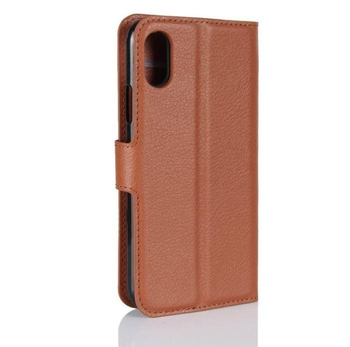 OEM - Litchi Plånboksfodral till Apple iPhone X - Brun