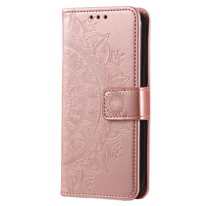 A-One Brand - Google Pixel 7A Plånboksfodral Imprinted Mandala Flower - Rosa Guld