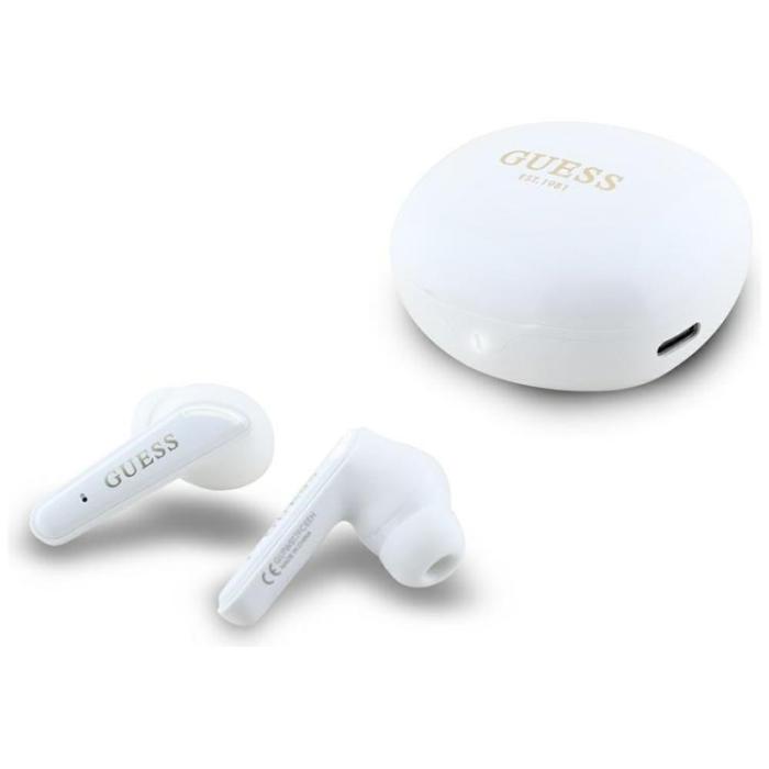 Guess - Guess TWS In-Ear Hörlurar Flat Classic Logo Electroplated - Vit