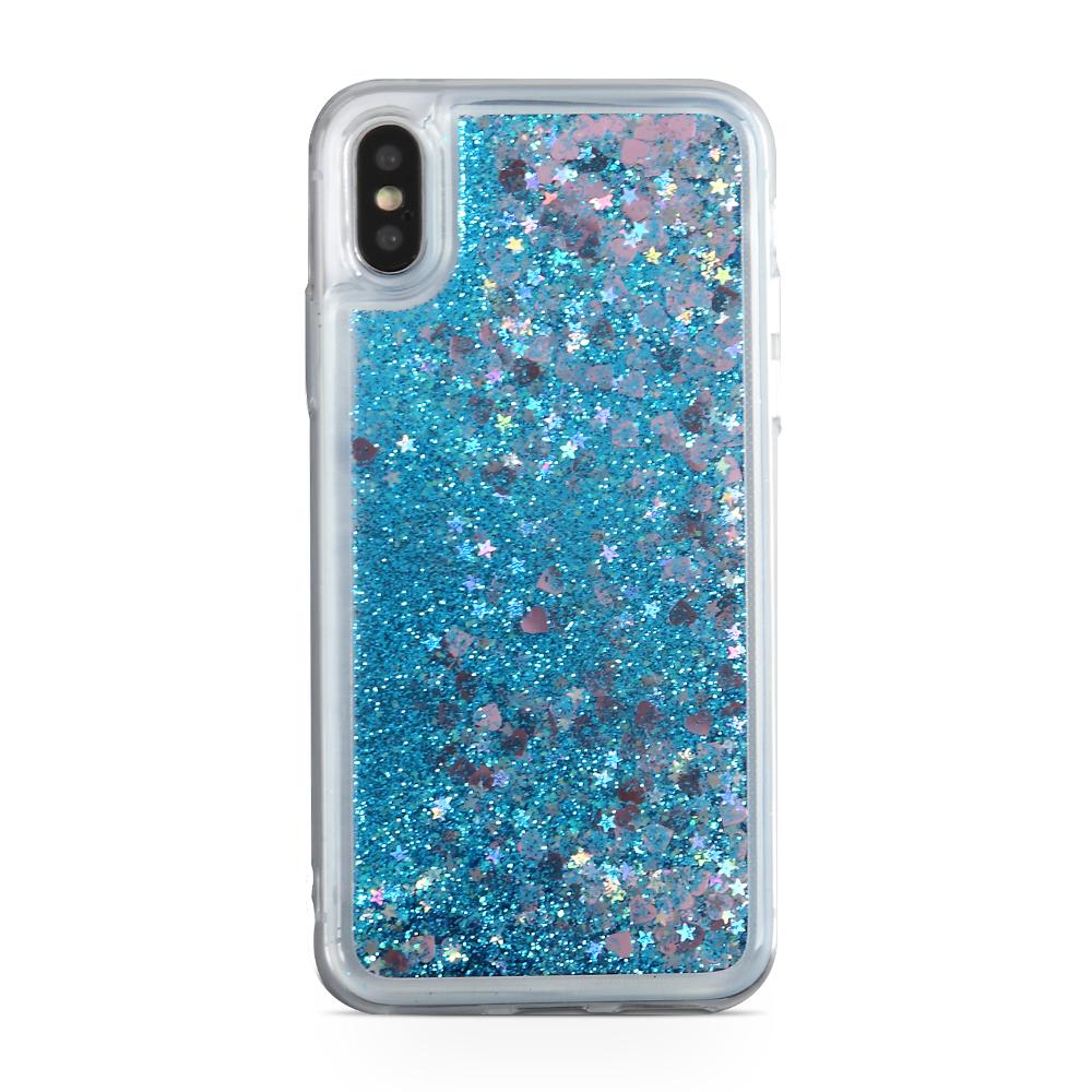 Glitter skal till Apple iPhone X - Blå