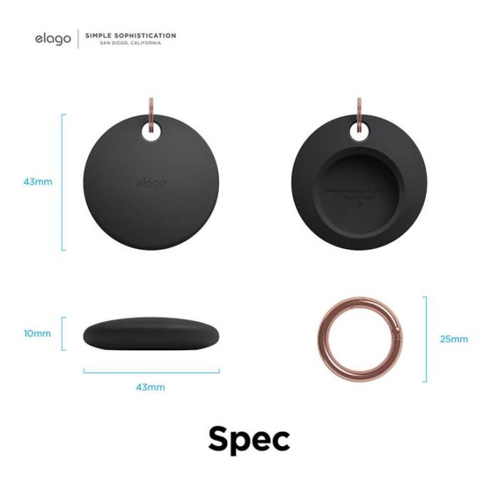 Elago - Elago Fodral med Nyckelring för AirTag - Svart