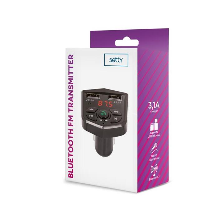 Setty - Setty FM-Sändare Bluetooth TFM-03- Svart