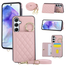 A-One Brand - Galaxy A17 5G/4G Mobilskal Korthållare Kickstand Rhombus - Rosa