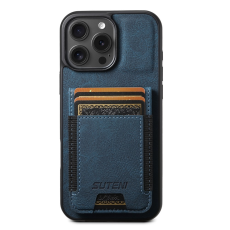 SUTENI - SUTENI iPhone 16 Pro Max Mobilskal Korthållare Litchi Läder