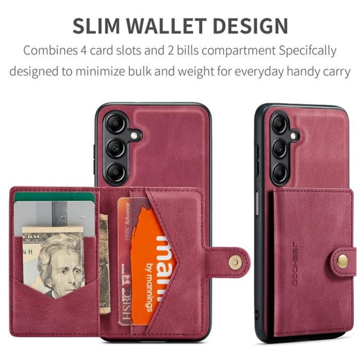 OEM - JEEHOOD Samsung Galaxy A14 4G/5G Fodral KonstLäder - Röd