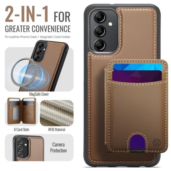 OEM - JEEHOOD Samsung Galaxy A34 5G Mobilskal KonstLäder - Brun