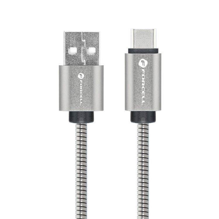 Forcell USB-C till USB-A kabel C234 1m - Silver | 3541 | AlltMobil