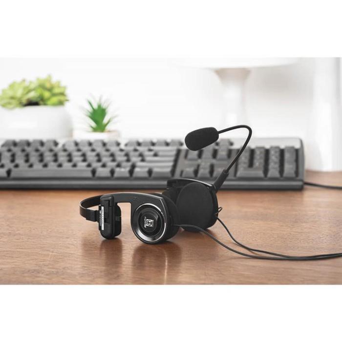 Koss - KOSS Hörlurar PortaPro Communication Headset On-Ear Mic - Svart