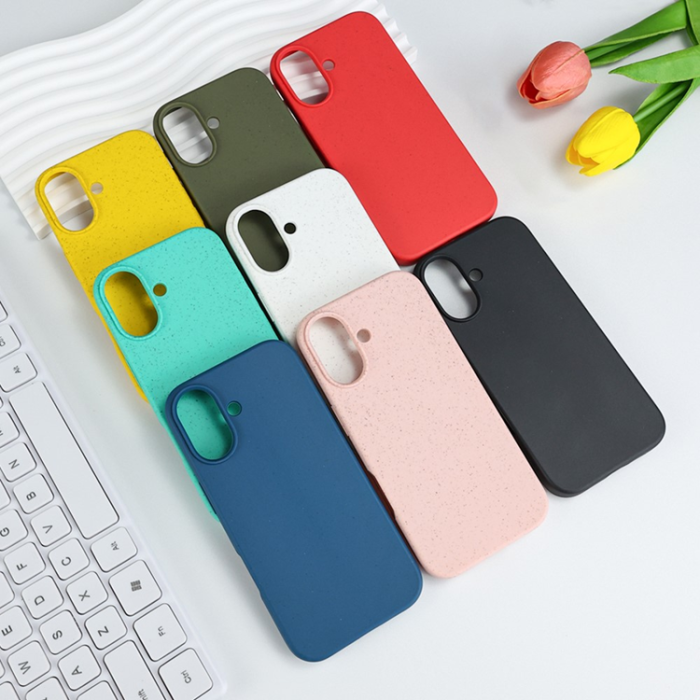 A-One Brand - iPhone 17 Mobiskal Biodegradable Wheat Straw+TPU - Svartgrön