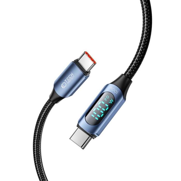 Tech-Protect - Tech-Protect USB-C till USB-C kabel Ultraboost LED 1m - Blå