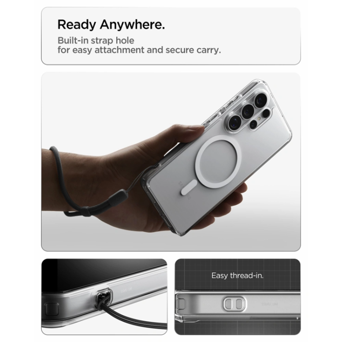 Spigen - Spigen Mobilskal För Galaxy S26 Ultra MagSafe Ultra Hybrid - Clear/Vit