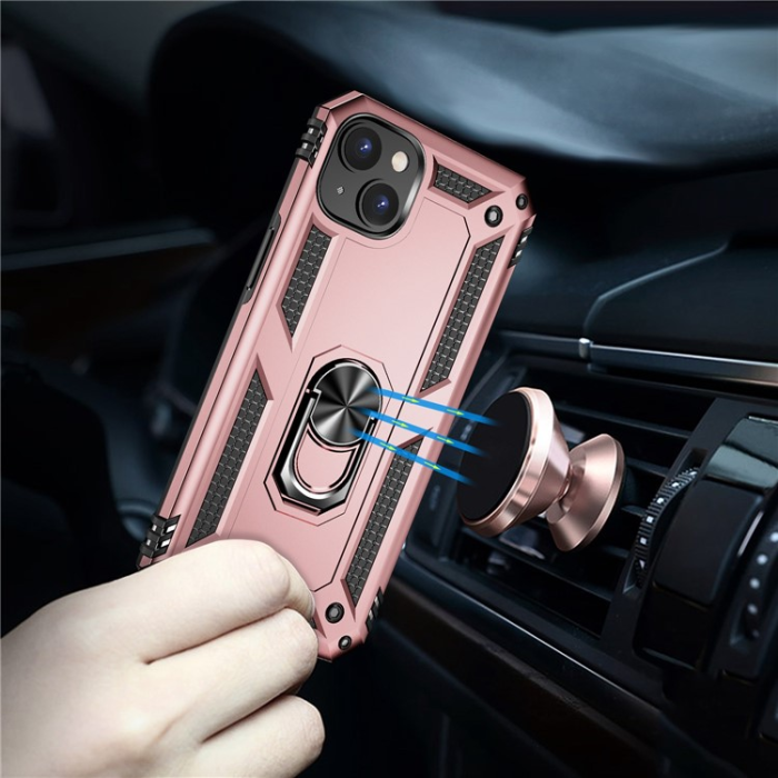 A-One Brand - iPhone 15 Plus Mobilskal med Kickstand - Roséguld