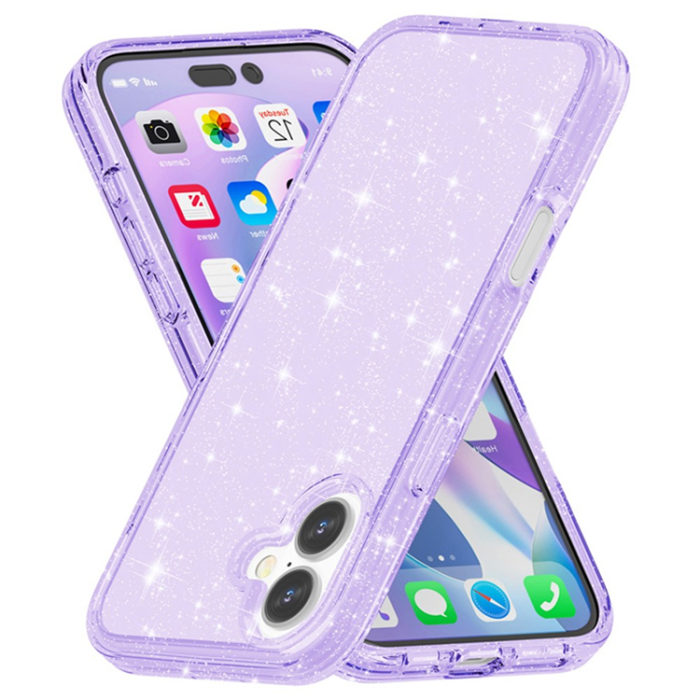 AMORUS - AMORUS iPhone 17 Mobilskal Shockproof - Glitter Lila
