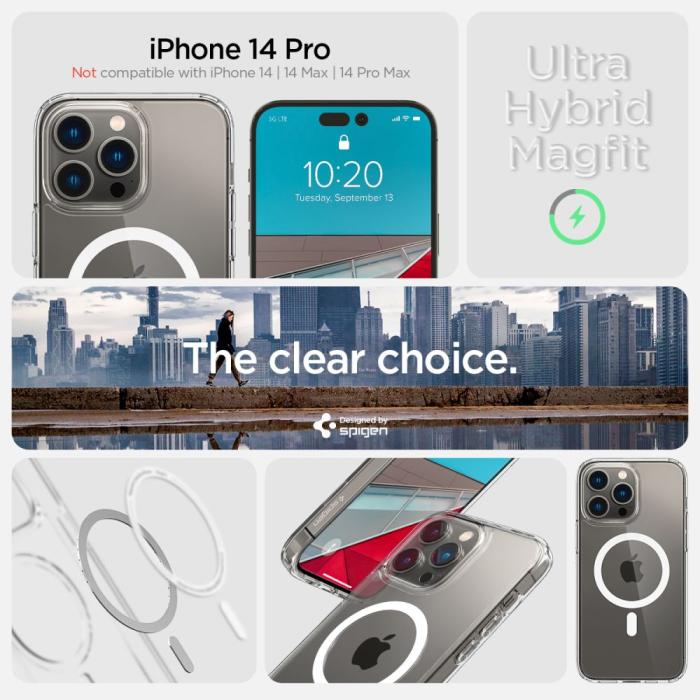 Spigen - Spigen iPhone 14 Pro Max Magsafe Skal Ultra Hybrid - Vit