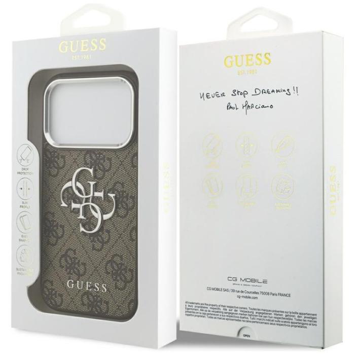Guess - Guess iPhone 17 Pro Max Mobilskal 4G Big 4G Classic Logo - Brun