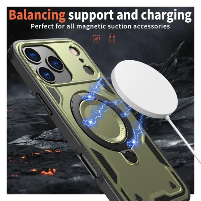 N/A - Mobilskal till iPhone 17 Pro Plast Militärt Skydd - Olivgrön