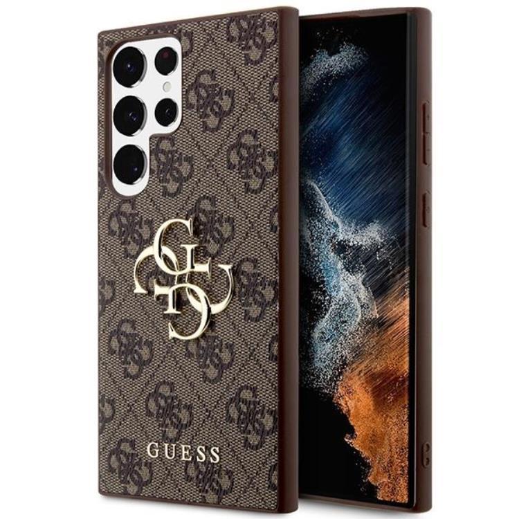 Guess Mobilskal till Galaxy S24 Ultra Big Metall Logo - Brun